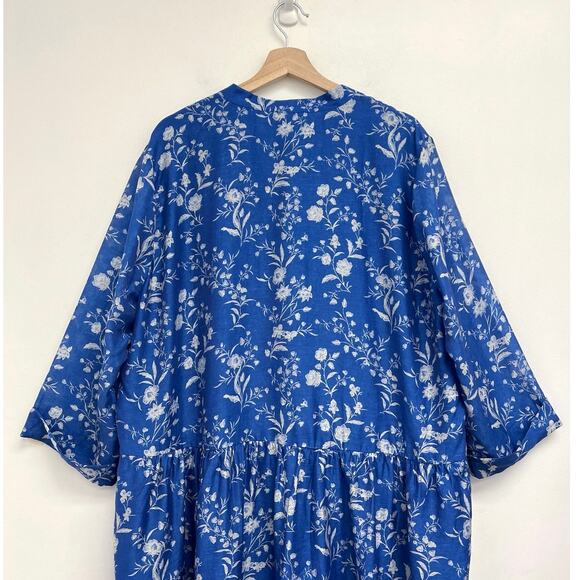 Tuckernuck Limoges Floral Royal Feminine Print A-Line Mini Shirt Dress XXXL - Picture 5 of 12